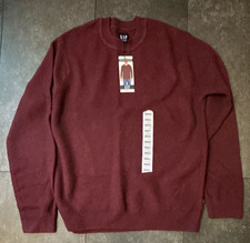 Gap Men's S Burgundy Seed Stitch Crew Neck Knit Pullover Sweater Long Sleeve picture