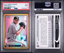 PSA 9 2012 Topps Chrome Chris Sale Gold Refractor /50 #214 SSP Chicago White Sox picture