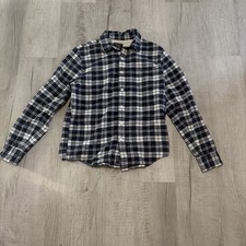 Abercrombie & Fitch Boys Blue/White Plaid Long Sleeve Button-Up Shirt S picture