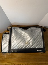 Vintage Sharp My Video Portable VCR Carrying Bag Case Quilted Silver 1980s Retro picture