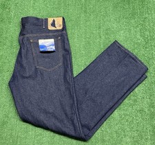 RARE VTG JC Penny Plain Pockets Mens NWT 70s INDIGO Wash Denim Jeans 40x32 NOS picture