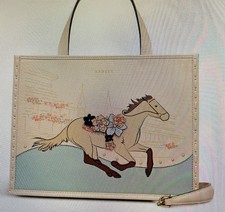 Radley London Kentucky Derby 26 Open  Top Leather Grab Bag NWT picture