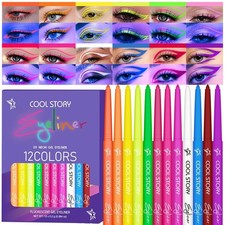 BestLand 12 Colors UV Neon Eyeliner – Festival Makeup, Glow in the Dark, Wate... picture