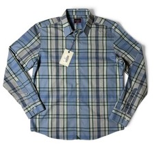 UNTUCKit Malibran Wrinkle Free Shirt Mens Size L Blue Green Plaid Slim Fit NWT picture