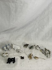 Vtg Miniature Ceramic Animal Figurine Lot Japan Bone China Dogs Cats Mice 15pc picture