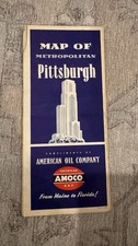 Vintage 1950s Amoco Pittsburgh Road Map Rand McNally Petroliana picture