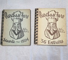 Vintage 1954 & 1956 Purchase Fare Community Cookbooks Purchase NY Recipe Set picture