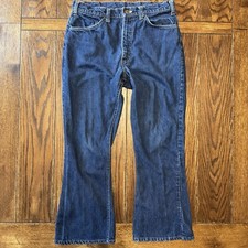 VTG Levi’s Jeans Big E Orange Tab USA 70s Indigo Blue 31x27 Talon 42 Boot Cut 23 picture