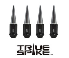 16PC TRUE SPIKE 89MM 12X1.5 FORGED STEEL LUG NUTS W/ SILVER EXTENDED SPIKES C picture