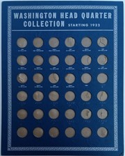 1939 Whitman 1932- Washington Head Quarter 25 Cent Collection No. 364 Coin Board picture