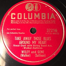 1940S M-NOS-NEW wiley walker K.C. BLUES/ TAKE AWAY THOSE BLUES MY HEART 37216 78 picture