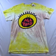 Nickelodeon All That Yellow Tie Dye Graphic T-Shirt Mens Medium NWT picture