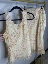Vintage Bob Mackie Studio 100% Silk 2pc Skirt Set Sequin Polka Dot Size 14 picture