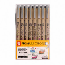 Sakura Pigma Micron Fineliners Pen 0.25Mm Assorted Color 8 Pens(01-Assort Color) picture