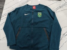 Nike Brazil Official Olympic Team Teal Jacket Women's Size XL picture