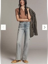 PAIGE the Sawyer high-rise straight leg jeans Size 29 From Anthropologie $269 picture