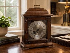 💙Vintage Hamilton Mantle Clock -Wheatland -Movement w/Westminster Chime + Key picture