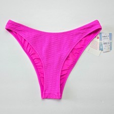 Roxy Haleiwa Scoop Cheeky Bikini Bottom Bright Pink Textured NWT picture