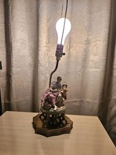 Vintage Meissen Style Porcelain Figurine Lamp Classical Goddess & Cherub Putti picture