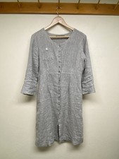 Gudrun Sjoden Vintage Linen dress M, Button Front, Pockets, MIDI picture
