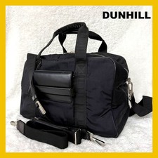 Dunhill 2Way Boston Bag Shoulder Black Nylon Leather Men Travel Business picture