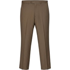 Santorelli Romeo Luxury Serge Taupe Virgin Wool Dress Pants Men 34 Made in Italy picture