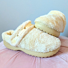 Crocs Unfurgettable Cozy Clog Vanilla Off-White Furry Mens 6 / Womens 8 🤍✨ picture
