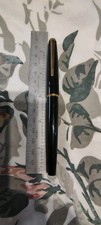 GENUINE MONTBLANC  BLACK RESIN FOUNTAIN PEN FINE 14K GOLD NIB GERMANY picture