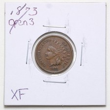1873 Open 3 1C Indian Head Cent in XF Condition #8201 picture