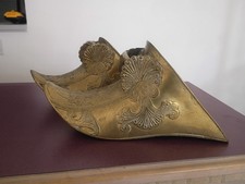 Antique -  Pair Spanish Colonial Conquistador Brass Metal Horse Bogota  Stirrups picture