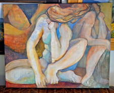 Vtg Sondra Jolles Original Modernist  Expressionist Art Painting 24