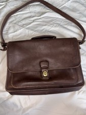 Vintage 1998 Coach Metropolitan Briefcase 5180 Brown Leather Bag w/ Strap picture