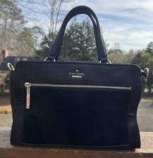 Kate Spade Chatham Lane Harlan Satchel Black Leather  & Suede Gold Hardware Bag picture