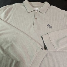 TEHAMA Men LARGE LS Golf Pullover Shirt Herringbone Hang’em Dry Hi Style Hi Tech picture