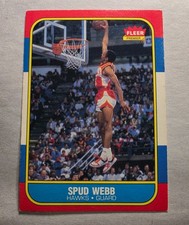 Fleer 1986-87 Spud Webb Rookie #120 Atlanta Hawks NBA Basketball RC Card picture