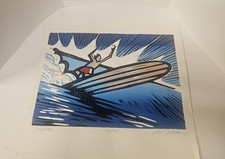 RARE Surfer Surf Artist John Severson 9 X1 12 Block Print 