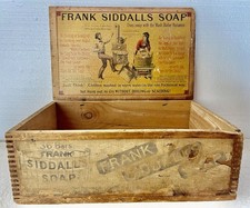 FRANK SIDDALLS  ANTIQUE WOOD SOAP BOX TOP LID PAPER ADVERTISING LABELS C1890 picture