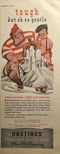 Hastings Steel-Vent Piston Rings Sand Castle Tough Gentle Vintage Print Ad 1940 picture