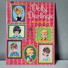 Vintage 1966 Dolly Darlings Paper Dolls Complete Set 6 Dolls Whitman Carry Case picture