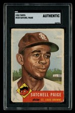 1953 Topps #220 Satchel Paige St. Louis Browns Card HOF SGC Authentic (68403) picture