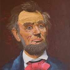 President Abraham Lincoln acrylic hand painting on gallery canvas original picture