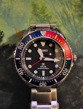Seiko SNE591 Solar Quartz Diver 200m Pepsi Bezel SS 42mm Date w/Box picture
