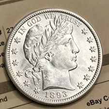 1893 O Barber Half Dollar 50 Cent- AU/BU Condition- Key Date picture