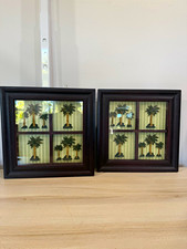Vintage Tropical Palm Tree 3D Shadow Box Wall Art - Set of 2 picture