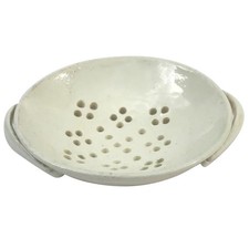 An antique Georgian Creamware pottery Milsey milk or egg Strainer C.18thC picture