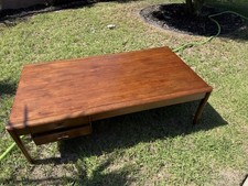Vintage Drexel Parallel Coffee Table Mid Century Modern MCM 52” Two Drawer picture