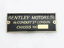 3X DATA PLATES Bentley Motors 1931 Chassis Number Data Plate Aluminum Vin#21A22 picture