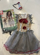 Smiffys vintage Clown Girl Halloween Dress Costume w/ Hat  Girls 10-12 picture