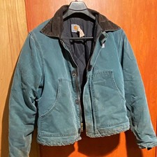 VTG Carhartt J22HTG Men's L Green Cotton Work Jacket Construction picture