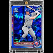 PETE CROW-ARMSTRONG ROOKIE BLUE ATOMIC REFRACTOR Holo Topps Chrome RC Card CUBS picture